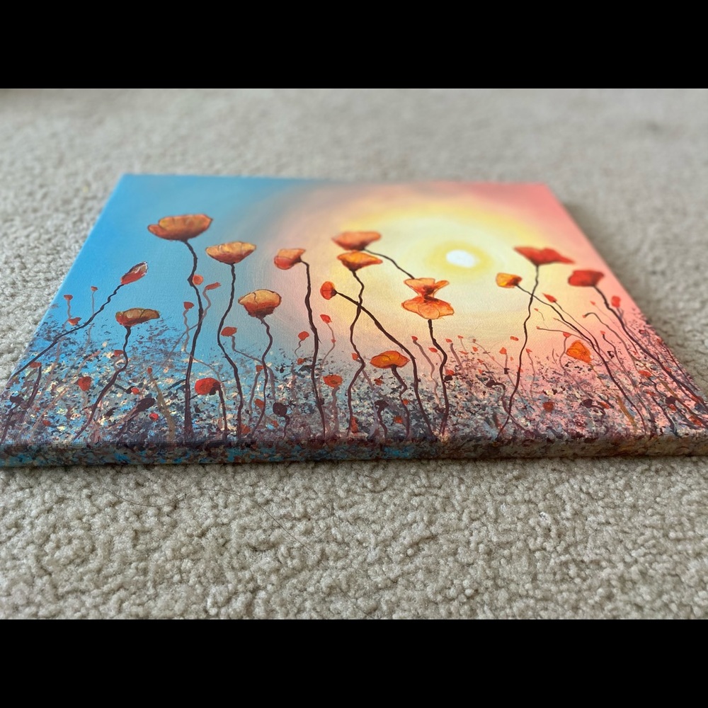 Poppies blooming painting - Picture 4 of 4